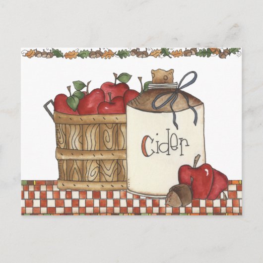 appel cider en appel het plukken briefkaart (Voorkant)