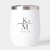 Appel de la calligraphie Initiales Cœur Noir B & N (Arrière)