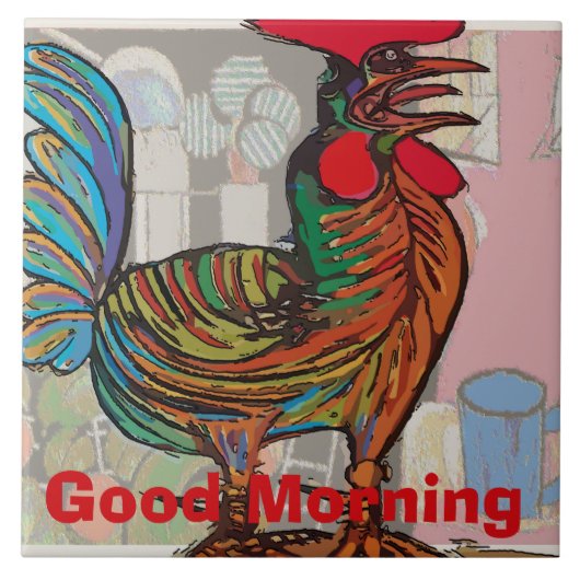 Appel du matin, Coq, Carreau (Devant)