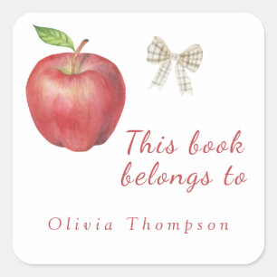 Appel en boog - Dit boek is van Vierkante Sticker