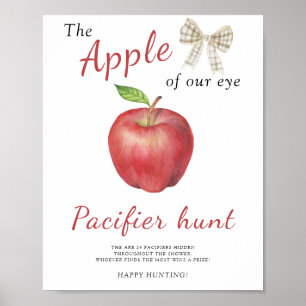 appel en boog - fopspeen jacht baby shower spel poster