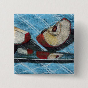 APPEL EN KNIFE ARTWORK VIERKANTE BUTTON 5,1 CM