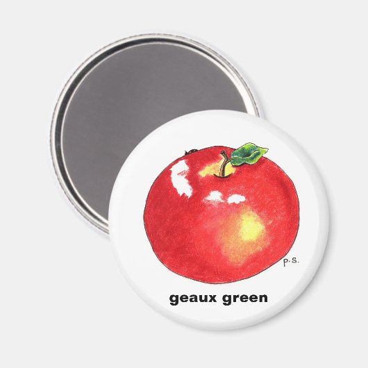 Appel, geaux groen magneet (Voorkant / Achterkant)