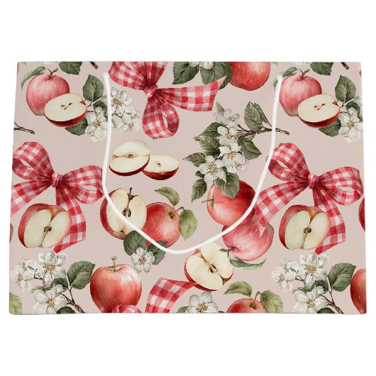 Appel & Gingham Strik Babyshower Cadeautas (Voorkant)