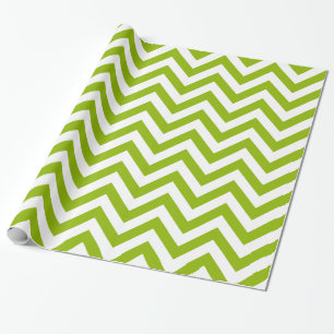 Appel Groen Wit XL Chevron ZigZag Patroon Cadeaupapier