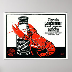  Appel Mayonnaise Advertisement Lobster Poster