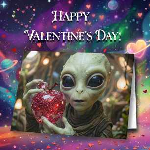 Appel-olutely Van Jou Grappige Alien Valentijnsda Kaart