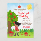 Appel Plukken Verjaardag Afro-Amerikaans Meisje Po Briefkaart (Voorkant)