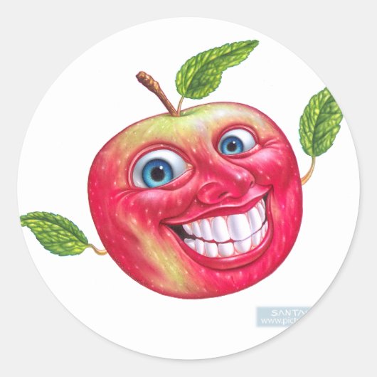 appel ronde sticker (Voorkant)