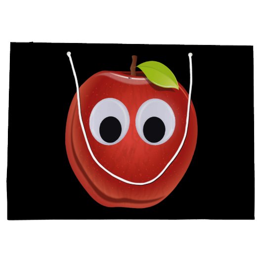 Appel, rood fruit met googly ogen - Gepersonalisee Groot Cadeauzakje (Achterkant)
