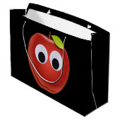 Appel, rood fruit met googly ogen - Gepersonalisee Groot Cadeauzakje (Achterkant Gekanteld)