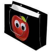 Appel, rood fruit met googly ogen - Gepersonalisee Groot Cadeauzakje (Voorkant Gekanteld)