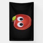 Appel, rood fruit met googly ogen - Gepersonalisee Spandoek (Verticaal)