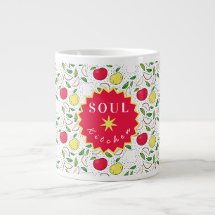 Appel Rood Geel Groen Fruit Grafische Kunst Modern Extra Grote Beker