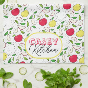 Appel Rood Geel Groen Fruit Grafische Kunst Modern Theedoek