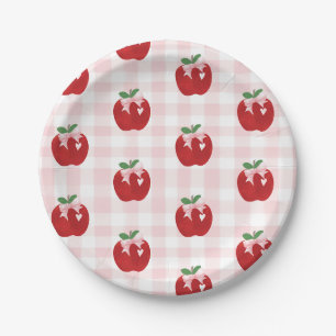 Appel Roze Strik preppy Coquette 1e verjaardag Papieren Bordje