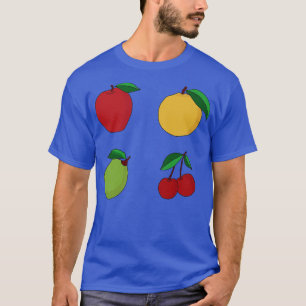 Appel Sinaasappel Citroen en Kersen Vruchten T-shirt
