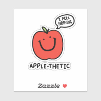 Appel-thetic schattig fruit appel woordspeling die sticker