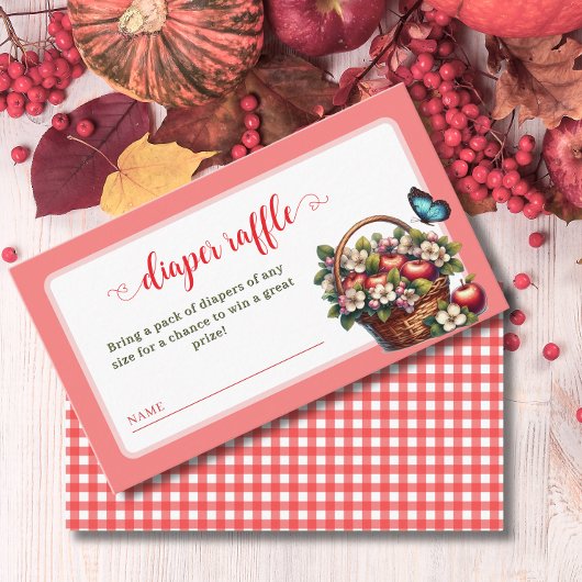 Appel van mijn oog baby shower luier verloting informatiekaartje