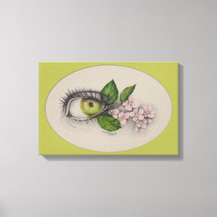 Appel van mijn oog Surrealistische tekenkunst Groe Canvas Afdruk