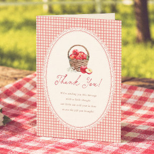 Appel Van Ons Oog Rode Gingham Baby Shower Bedankkaart