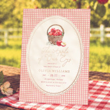 Appel Van Ons Oog Rode Gingham Baby Shower