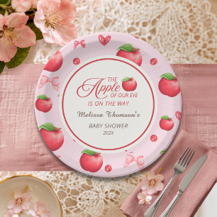 Appel Van Ons Oog Roze Rood Coquette Baby Shower Papieren Bordje