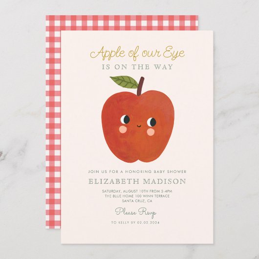 Appel van ons oog schattig Apple Baby shower Invit Kaart