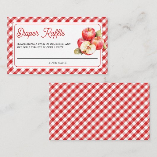 Appel van onze Eye Baby shower luier Raffle Informatiekaartje (Voorkant / Achterkant)