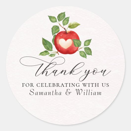 Appel van onze Eye Herfst Oogst Rustiek Baby showe Ronde Sticker (Voorkant)