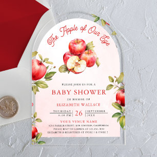 Appel Van Onze Ogen Boog Baby Shower Acryl Uitnodigingen