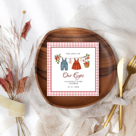 Appel van onze ogen Fruit Herfst baby shower dank  Servet