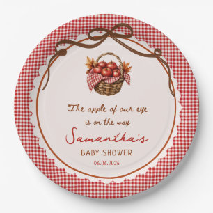 Appel Van Onze Ogen Herfst Baby Shower rood geruit Papieren Bordje