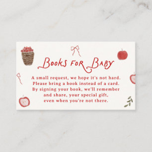 Appel van onze oog baby shower boeken voor baby informatiekaartje