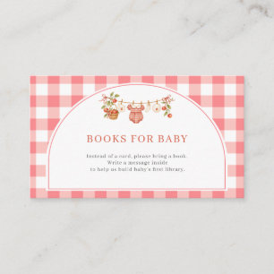 Appel van onze oog baby shower boeken voor baby ka informatiekaartje