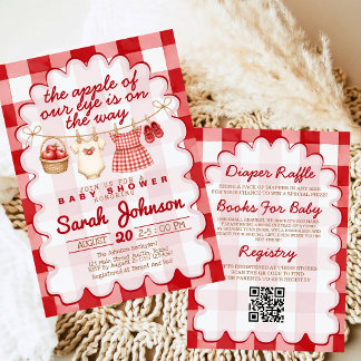 Appel van onze oog baby shower waslijn kaart