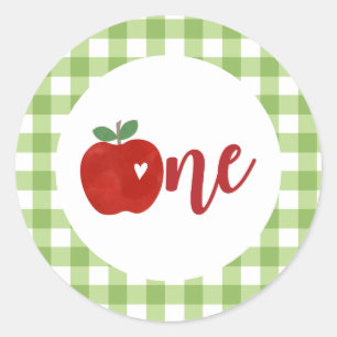 Appel van onze oog eerste verjaardag Papieren bord Ronde Sticker