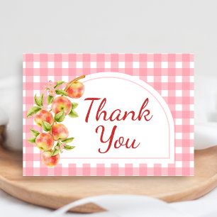 Appel van Onze Oog Gingham Baby Shower Bedankkaart