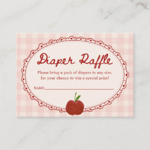 Appel van onze oog Gingham Baby Shower Luier Raffl Informatiekaartje