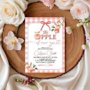 Appel van onze oog Gingham babyshower uitnodiging