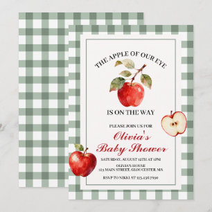 Appel van onze oog Green Plaid Baby Shower Kaart