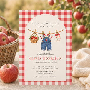 Appel van onze oog jongen geruite baby shower kaart