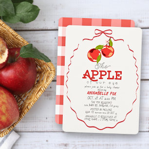 Appel van onze oog Rode Strik Meisje Baby Shower Kaart