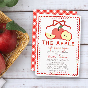 Appel van onze oog rode strik meisje baby shower kaart