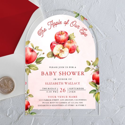 Appel van onze oogboog Baby shower Acryl Uitnodigingen