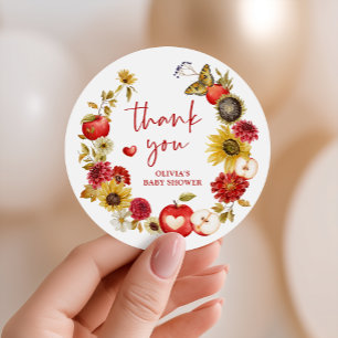 Appel van Onze Oogkrans Herfst Baby shower Gift Ronde Sticker