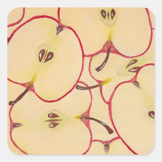Appel vierkante sticker (Voorkant)