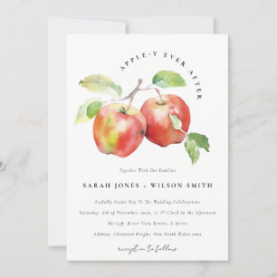 Appelachtig Ever Na Apple Watercolor Bruiloft Kaart