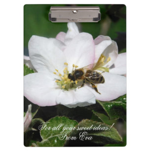 Appelbloesem & Bij Macro Foto Aangepaste Klembor Klembord