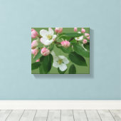 appelbloesem bloesem eenvoudig groen Hygge plezie Canvas Afdruk (Insitu (Houten vloer))